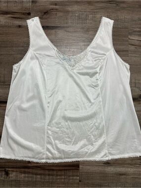 Vtg White Lace Cami Top Sz 20 Plus Size Coquette Lingerie Y2K Cottagecore Bridal